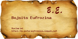Bojsits Eufrozina névjegykártya